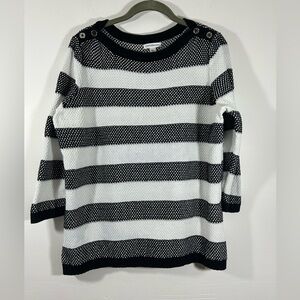 Craft & Barrow women’s Black and White Striped Sweater